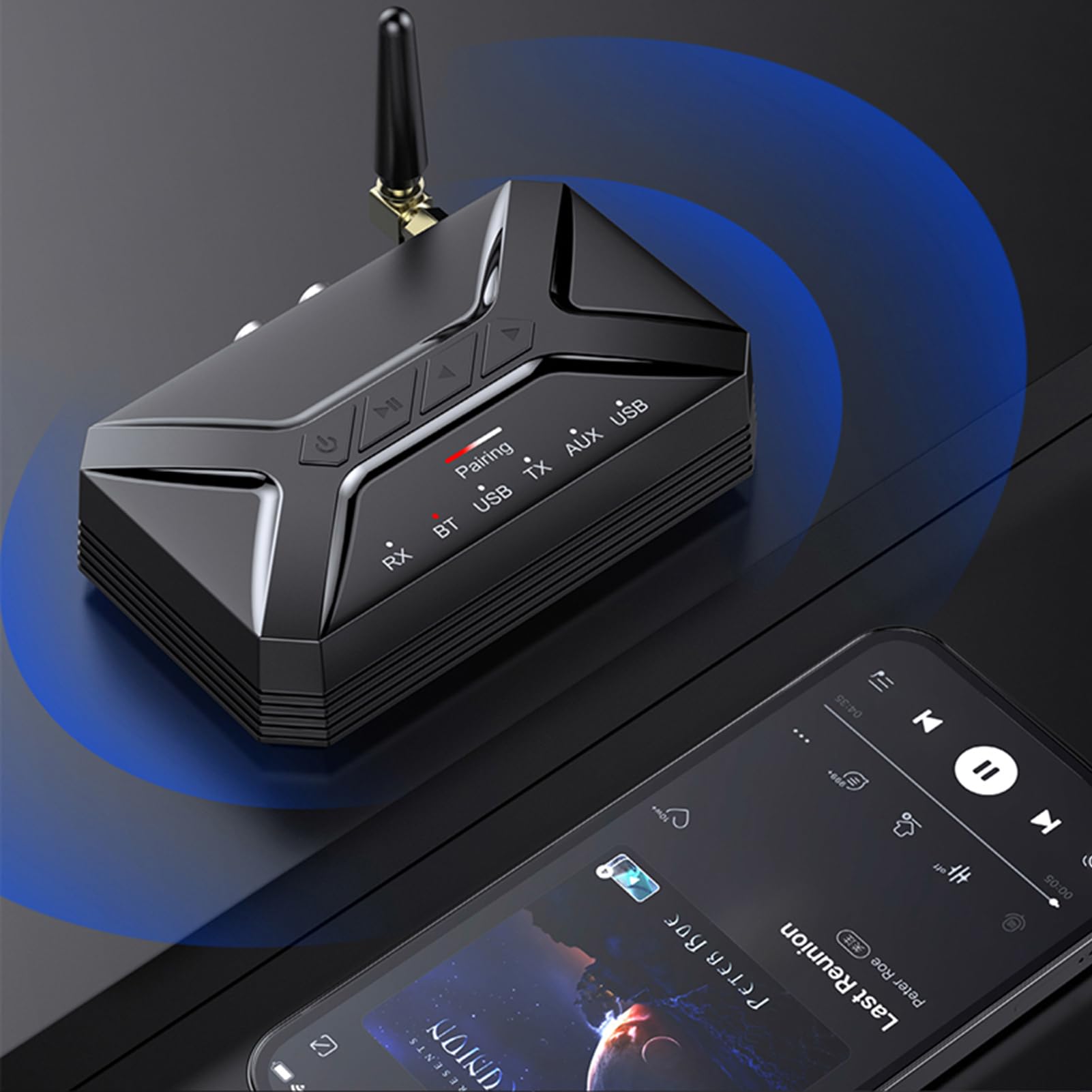 Veeteah Wireless Audio Adapter for Speakers - Bluetooth 5.0 Transmitter & Receiver with Noise Cancellation | Portable Wireless Music Converter for iPhone, Android, Smartphones, Tablets | Perfect for Home, Office, and Outdoor Music Streaming
