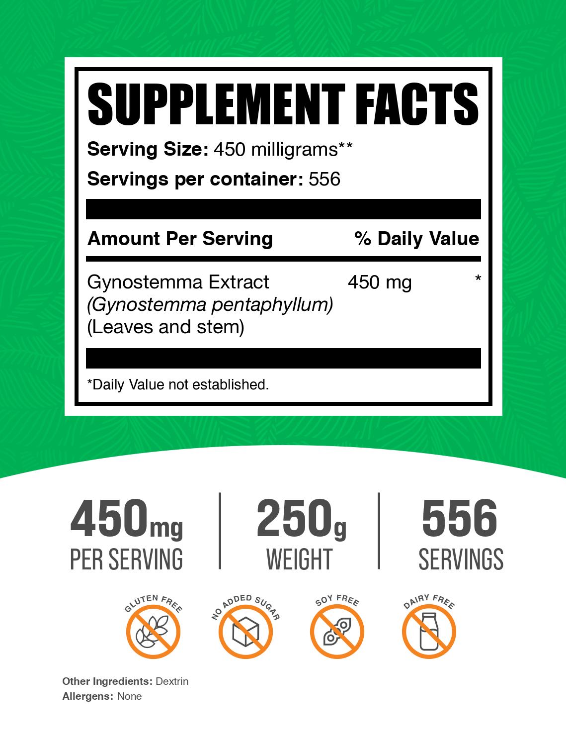 Premium Gynostemma Extract (Jiaogulan) Powder - 100% Pure Natural Herbal Supplement for Immune Support & Stress Relief - Perfect for Tea, Smoothies & Wellness Drinks