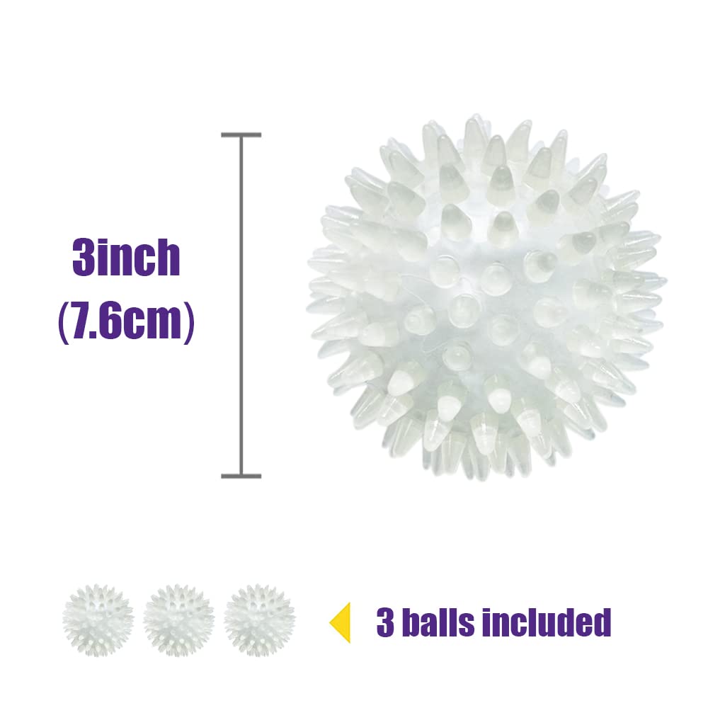 Glow in the Dark Dog Ball Toy - 3 Pack Medium Size for Nighttime Fetch & Outdoor Play | High Visibility Pet Toy for Dogs