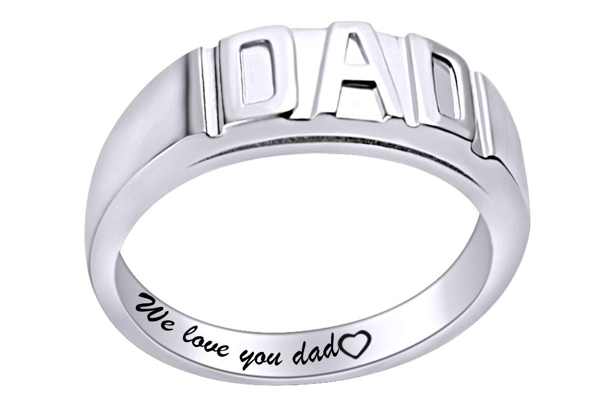 **14k Gold Over Sterling Silver Men's Dad Band Ring - AFFY Jewelry Gifts for Father's Day, Birthday & Anniversary - Durable & Stylish Wedding Band for Everyday Wear**