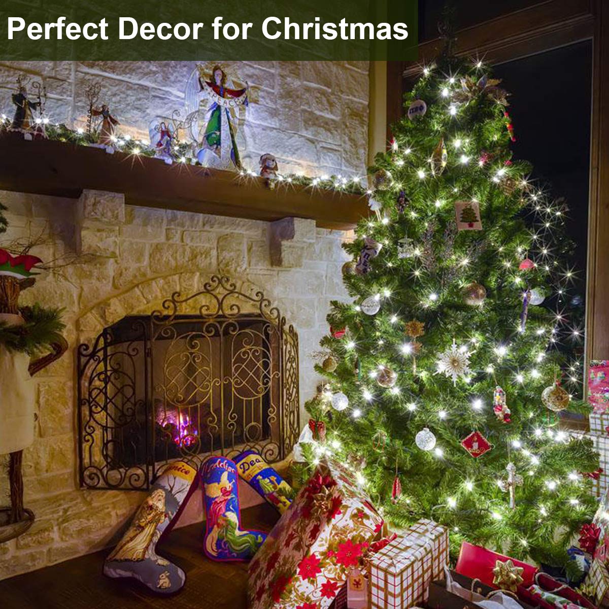 500 LED Christmas String Lights 164FT - Connectable with Remote, 8 Modes & Timer, Cool White Twinkle Starry Lights for Indoor Outdoor Decor - Perfect for Christmas Trees, Halloween, Patio, Garden, Wedding, and Party Decorations