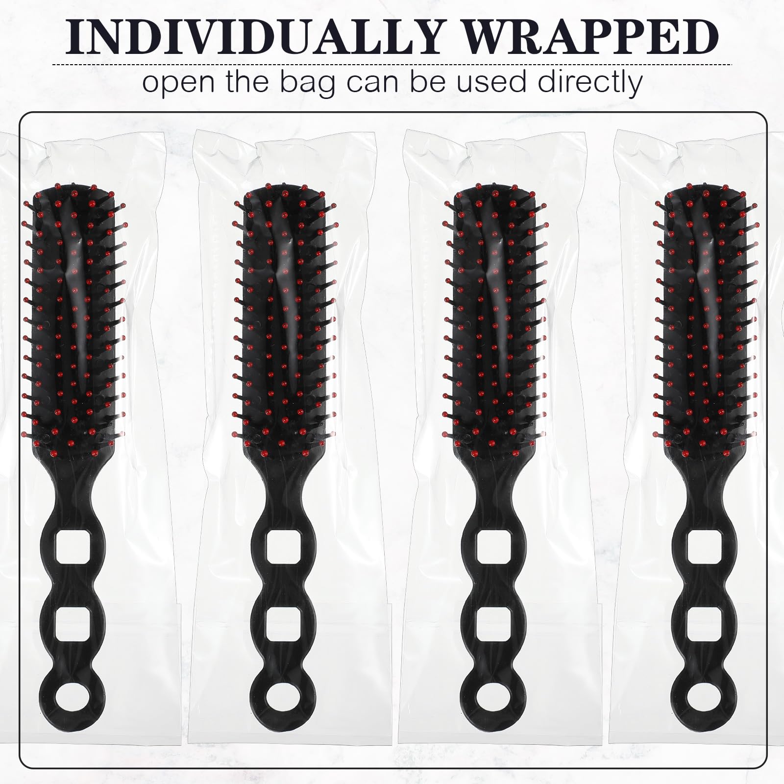 400 Pcs Bulk Hair Brushes for Homeless - Individually Wrapped Bristle Brushes for Curly & Straight Hair - Ideal for Shelters, Hotels, Nursing Homes, Charity & Church Donations (7.5