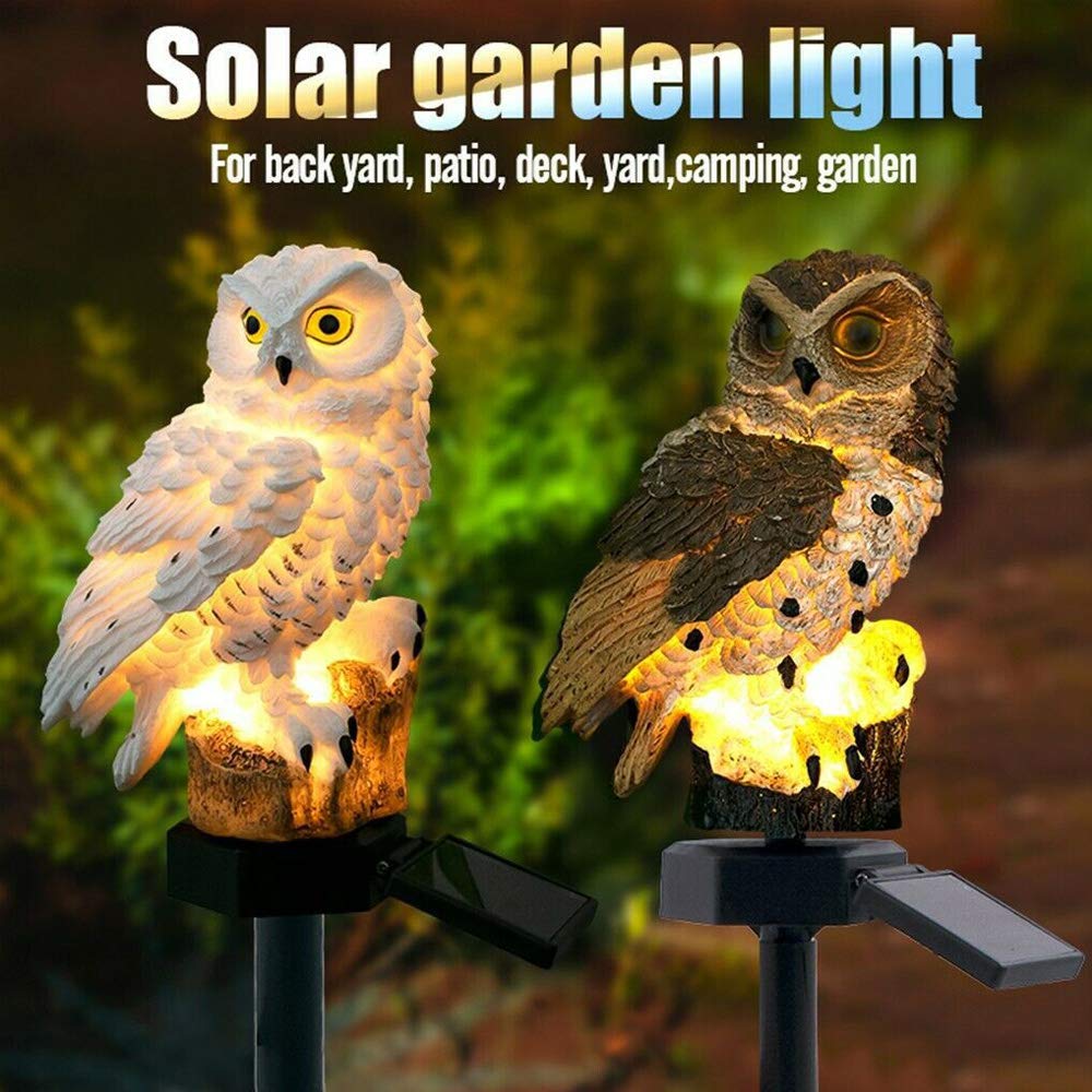 Solar Powered LED Owl Porch Light - Waterproof Outdoor Decorative Garden Stake Light for Walkway, Yard, Lawn & Landscape Lighting - Perfect for Halloween, Patio & Garden Decor