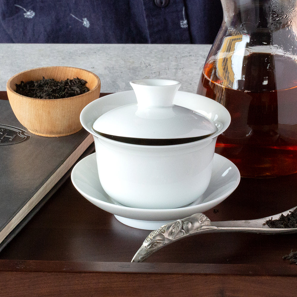 Premium Ceramic Gaiwan Tea Set - Traditional Chinese Brewing Cup with Lid and Saucer - Perfect for Gongfu Tea Ceremony, Loose Leaf Tea, and Home Tea Parties