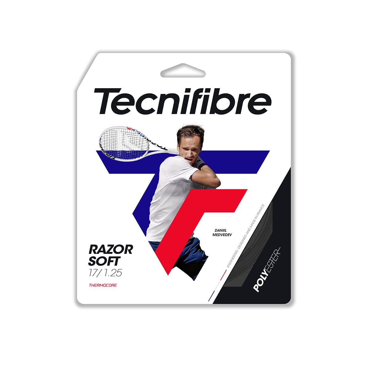 Tecnifibre Hard Tennis String Laser Cord 200m - Premium Performance Tennis Racket String for Durability & Control | Perfect for Competitive Play & Training Sessions