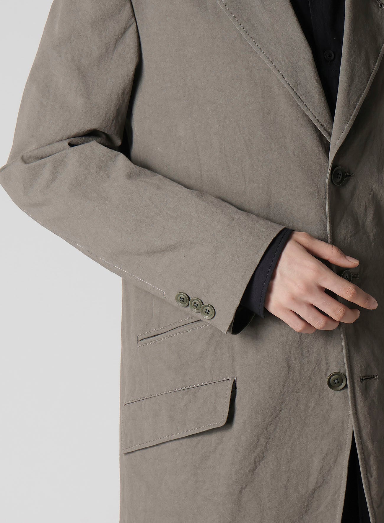 Premium Cotton Poplin Jacket with Front Edge Stitching - Lightweight & Stylish Outerwear for Spring & Fall Fashion