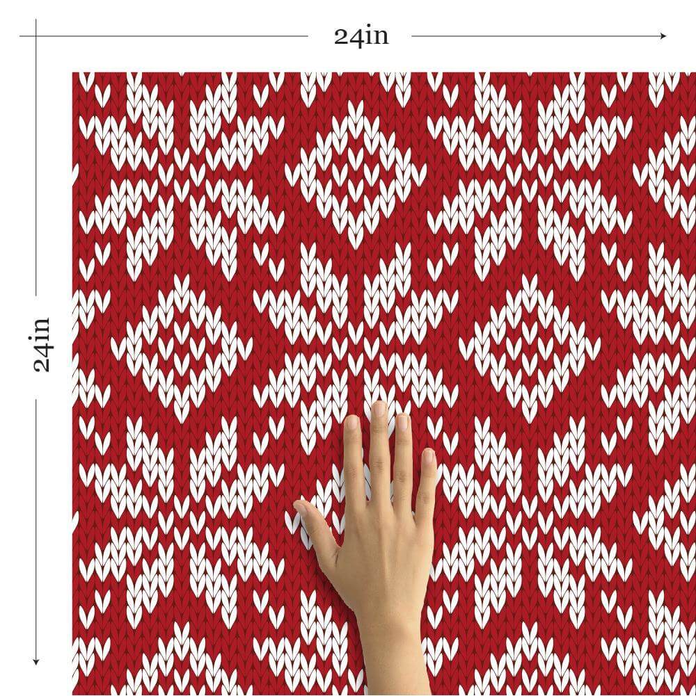 Red and White Geometric Peel and Stick Removable Wallpaper 7961 - Self-Adhesive Wall Decor for Bedroom, Living Room, Office