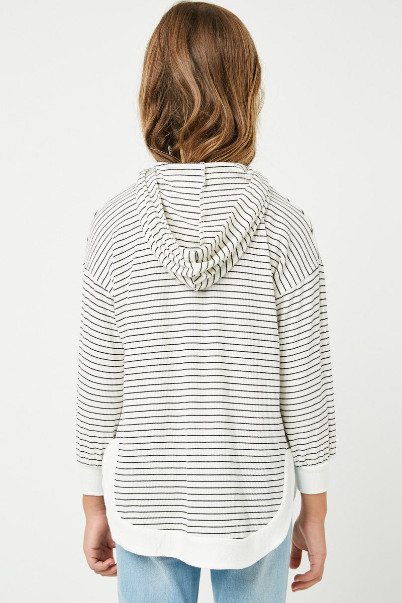 Stylish Ribbed Striped Hoodie for Men & Women - Cozy Pullover Sweatshirt for Casual Wear, Gym, and Outdoor Activities
