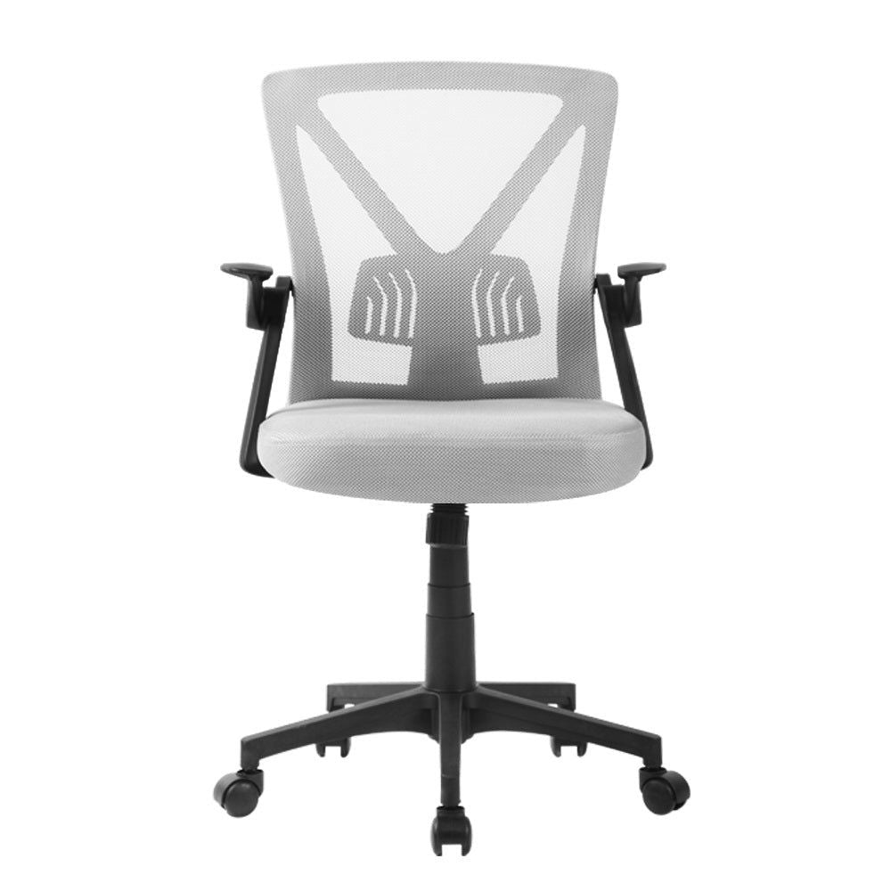 Ergonomic Mesh Office Chair with Mid Back Support - Grey, Perfect for Home Office, Gaming & Workspace Comfort