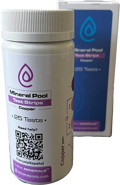 **Copper Test Strips for Pool & Spa Water Testing - Accurate Detection for Ionizers, Mineral Cartridges, Copper Sulfate & Algaecides - Ideal for Home, Commercial Pools & Hot Tubs**