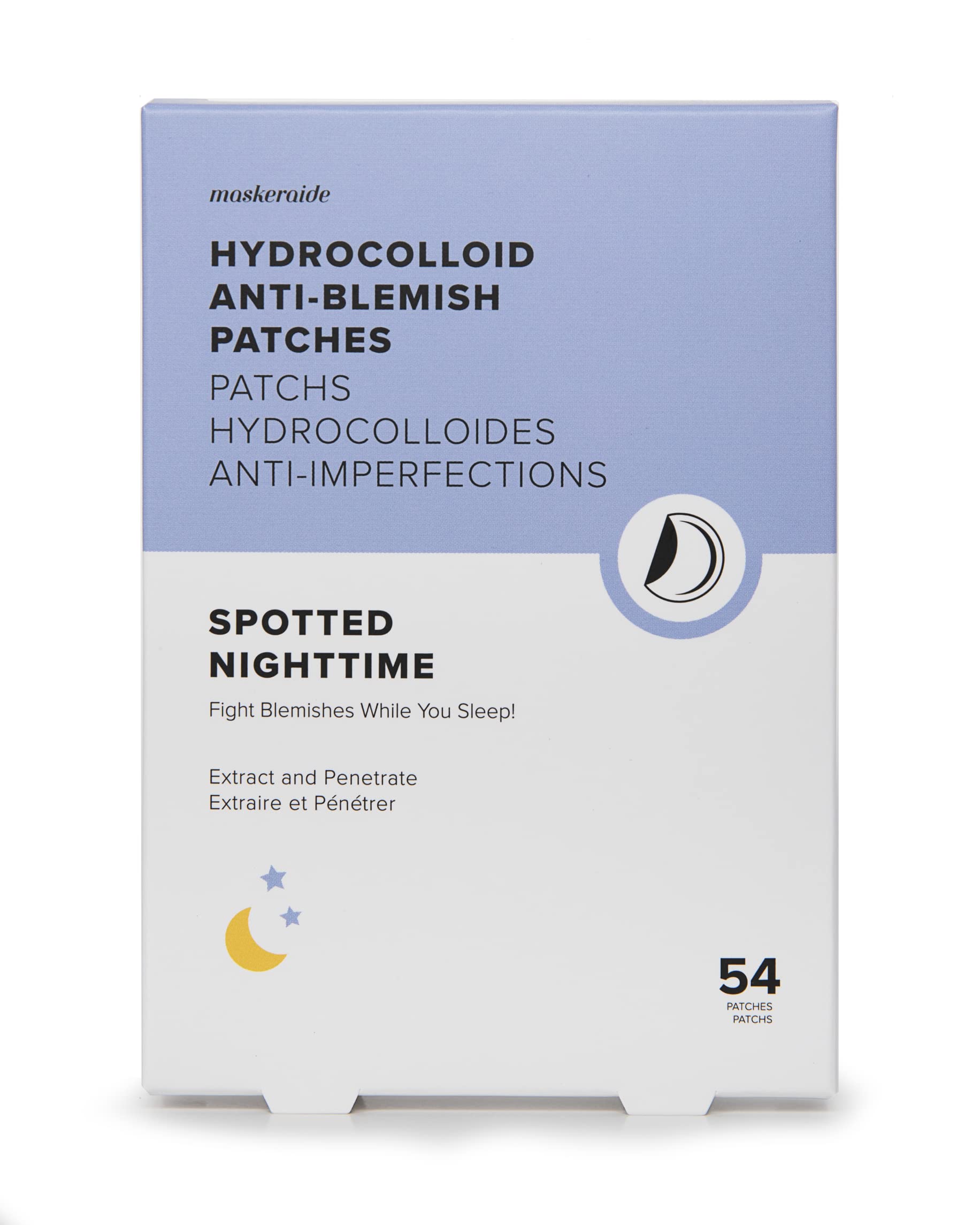 Spotted Nighttime Hydrocolloid Acne Pimple Patches - 54 Count, 2 Sizes (Large & Small) for Blemish Treatment | Vegan & Cruelty-Free | Absorbs Impurities Overnight | Perfect for Teen & Adult Skin Care Routine