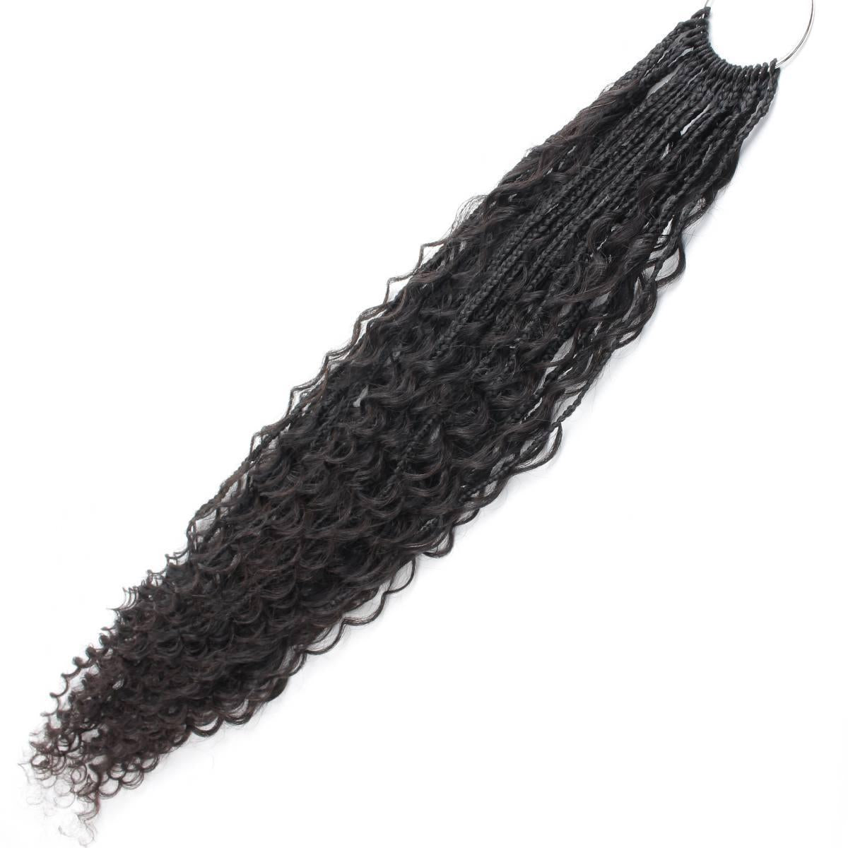 Deep Wave Boho Box Braids with 100% Human Hair Crochet Curls – Perfect for Protective Styling, Everyday Wear & Special Occasions