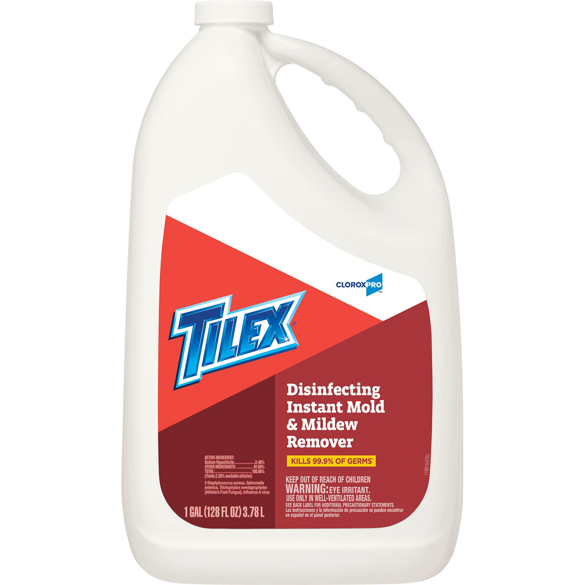 Tilex Instant Mildew Remover Spray - 128 Oz Refill Bottle (4 Pack) - Powerful Bathroom Cleaner for Shower, Tile & Grout - Eliminates Mold & Mildew Stains Fast