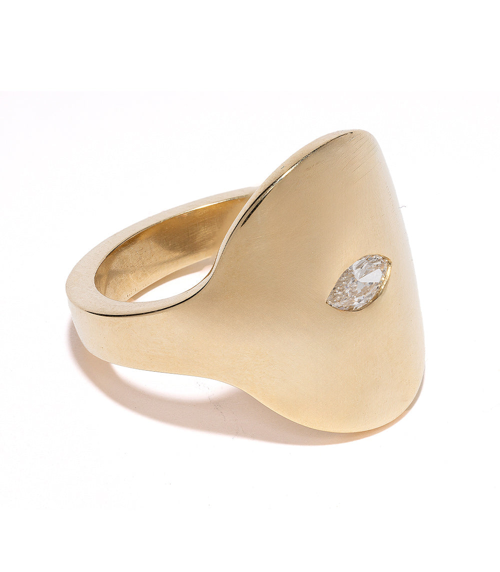 Elegant Modern Diamond Signet Ring for Women - Sterling Silver or Gold Plated Statement Jewelry for Everyday Wear, Gift Giving & Special Occasions