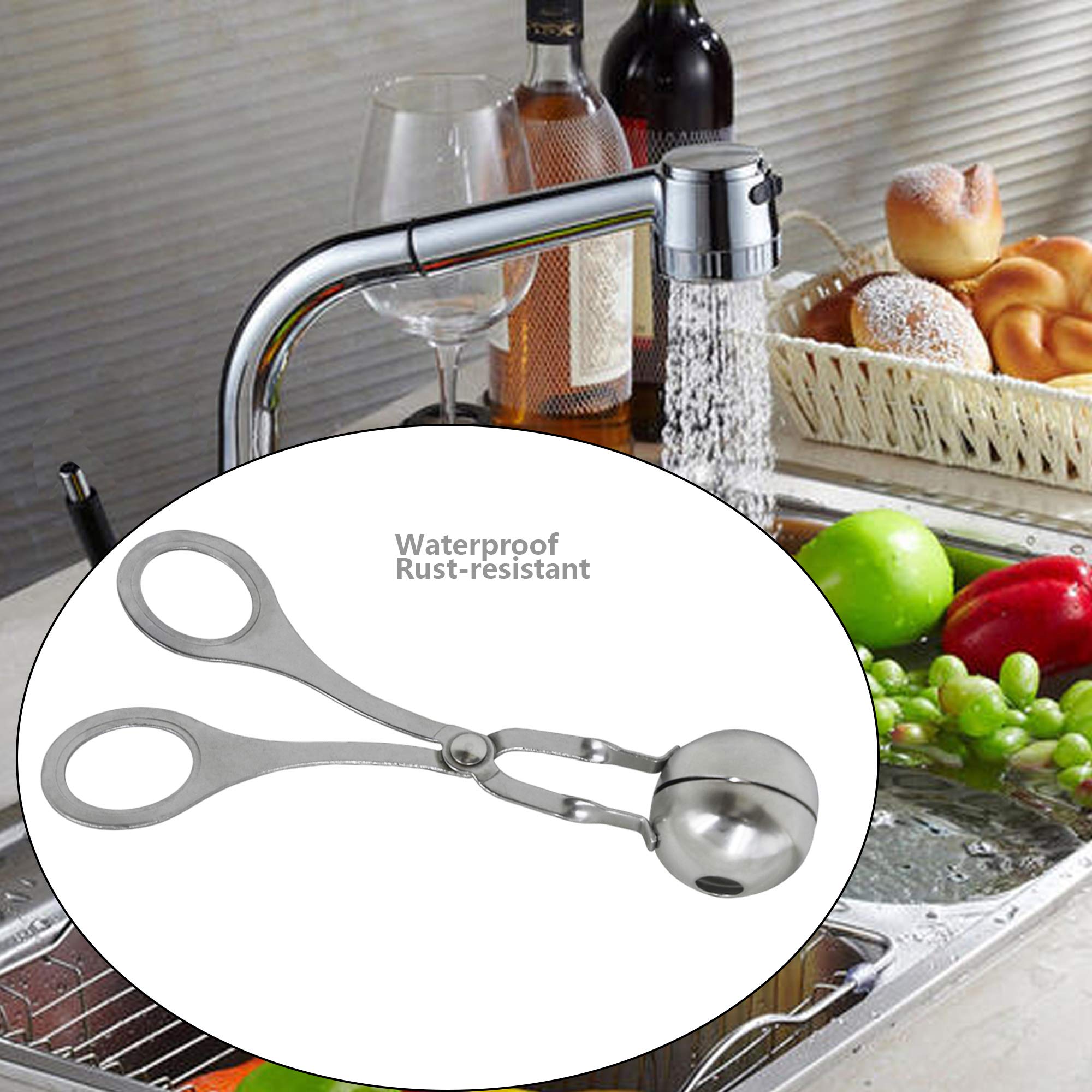 2 Pack Stainless Steel Meatball Maker Scoop - Non-Stick Ice Cream & Cookie Dough Baller Tool for Kitchen, Baking, Cake Pops - Perfect for Meal Prep, Party Snacks & Home Cooking