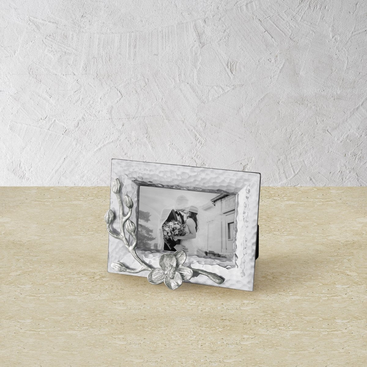 Elegant White Orchid Picture Frame - Perfect for Home Decor, Wedding Photos & Wall Art Displays