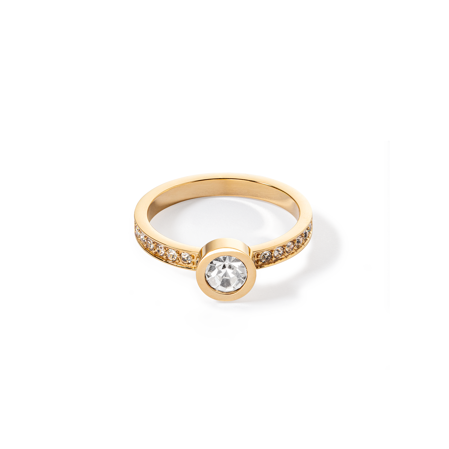 Sparkling Dots Gold Crystal Ring - Elegant Jewelry for Women, Perfect for Weddings, Parties & Special Occasions
