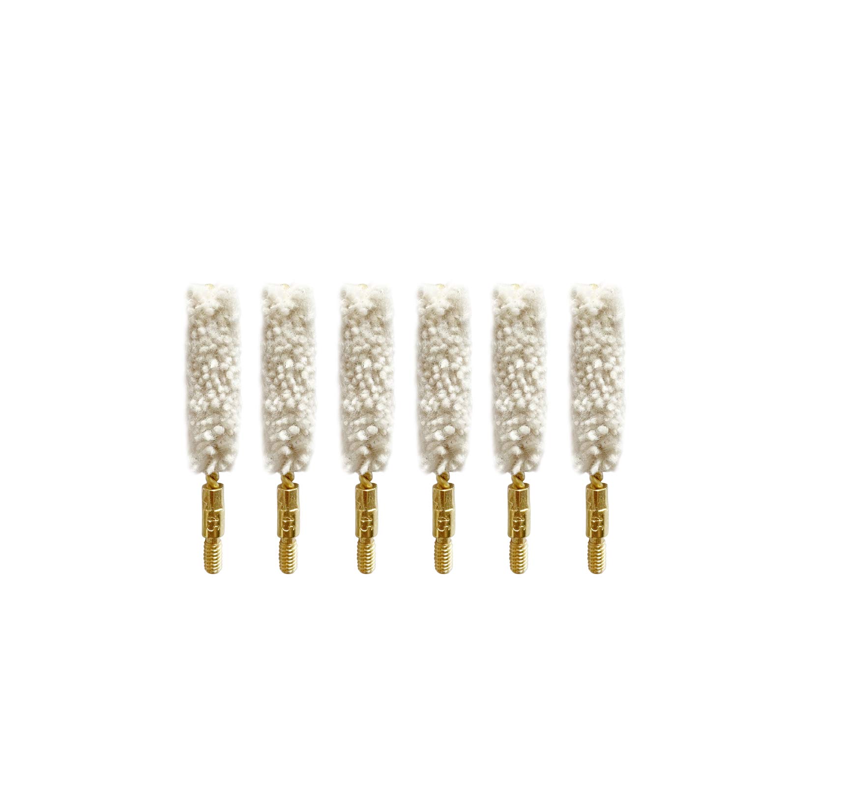 .44/45 Cal Gun Cleaning Brushes - 6pc Pistol Bore Mop for Handgun Maintenance & Range Use
