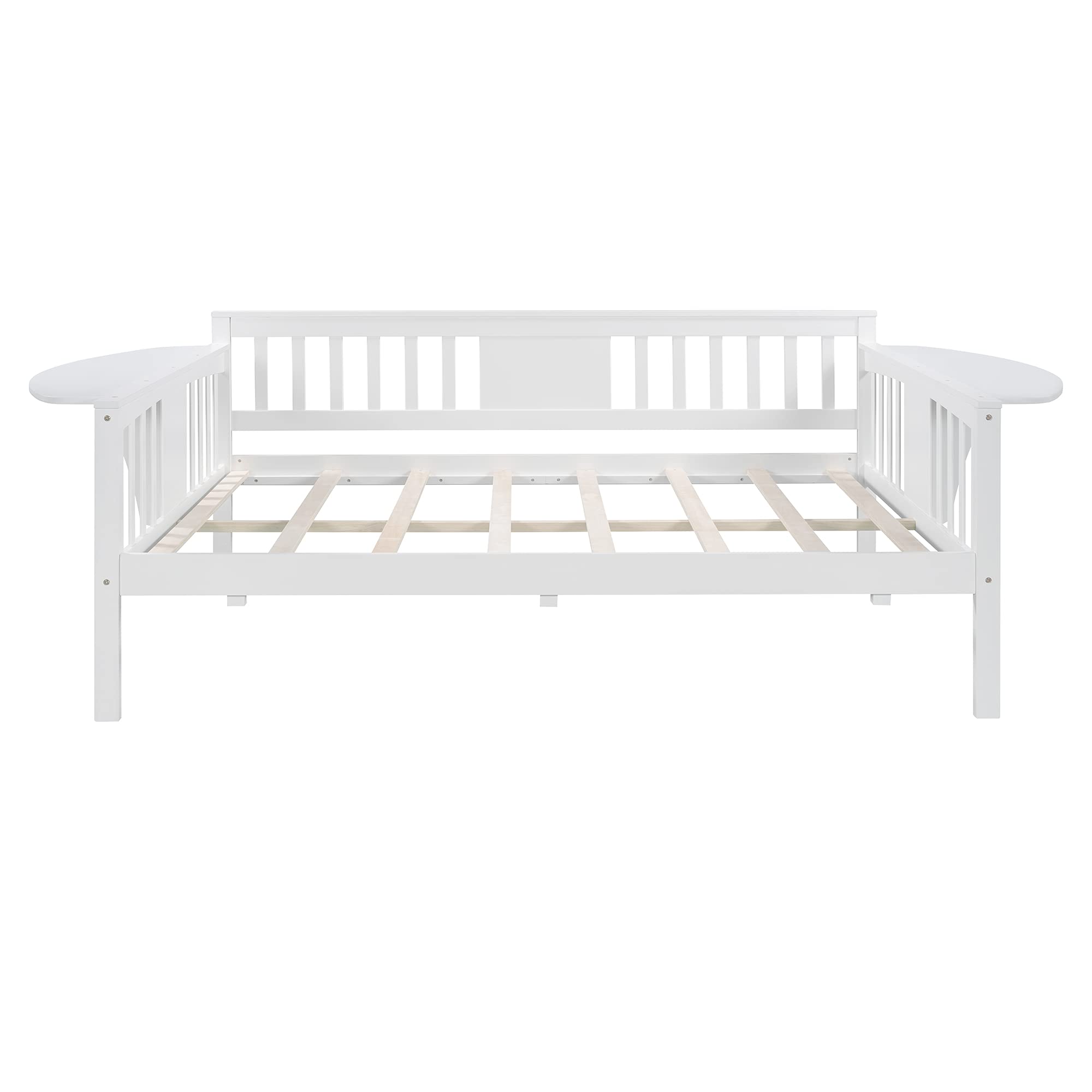 Solid Wood Daybed Frame - White Sofa Bed for Bedroom & Living Room - No Box Spring Needed - Perfect for Small Spaces & Guest Rooms