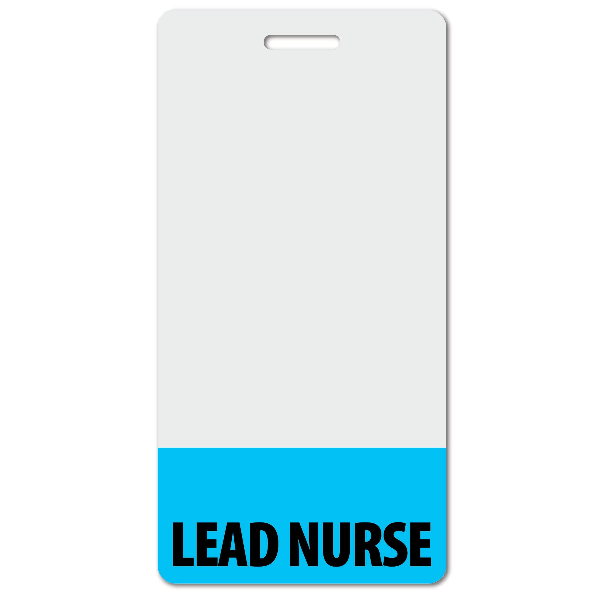 Lead Nurse Heavy Duty Vertical Light Blue ID Badge Cards (50 Pack) - Spill & Tear Proof, 2-Sided USA Printed Quick Role Identifier Tags - Perfect for Hospitals, Clinics & Healthcare Professionals
