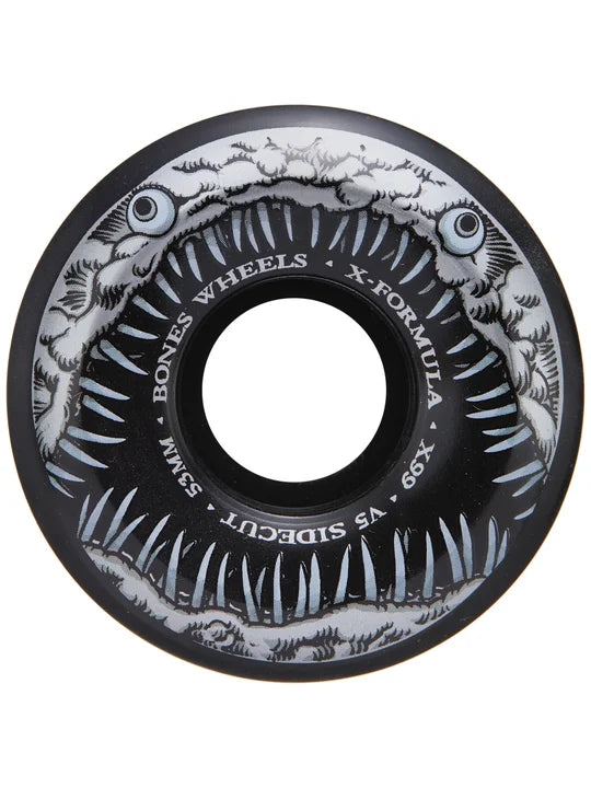 Bones X Formula V5 Dark Waters 99A 53mm Skateboard Wheels - High Performance Cruiser Wheels for Street & Park Skateboarding