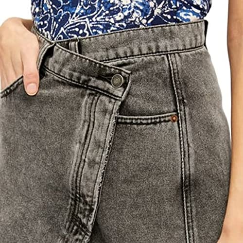 Free People Women's Mini Wrap Skirt - Sulphur Black Size 26 | Boho Chic Summer Skirt for Beach, Vacation & Casual Outfits