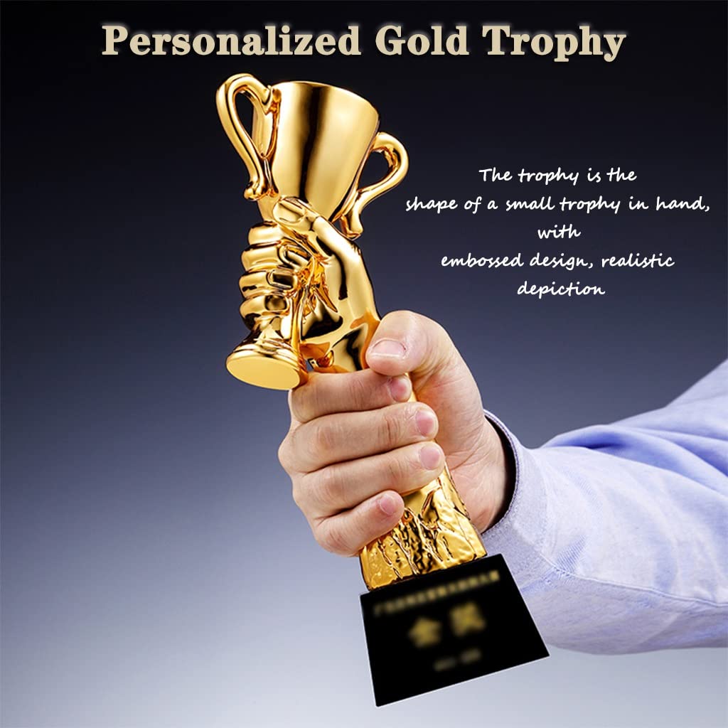 Bulk Custom Engraved 3D Trophy Cups - Creative Resin Glory Awards, Gold Plated Sales Prize Trophies for Recognition & Gifting | Perfect for Corporate Awards, Sports Competitions & Academic Achievements