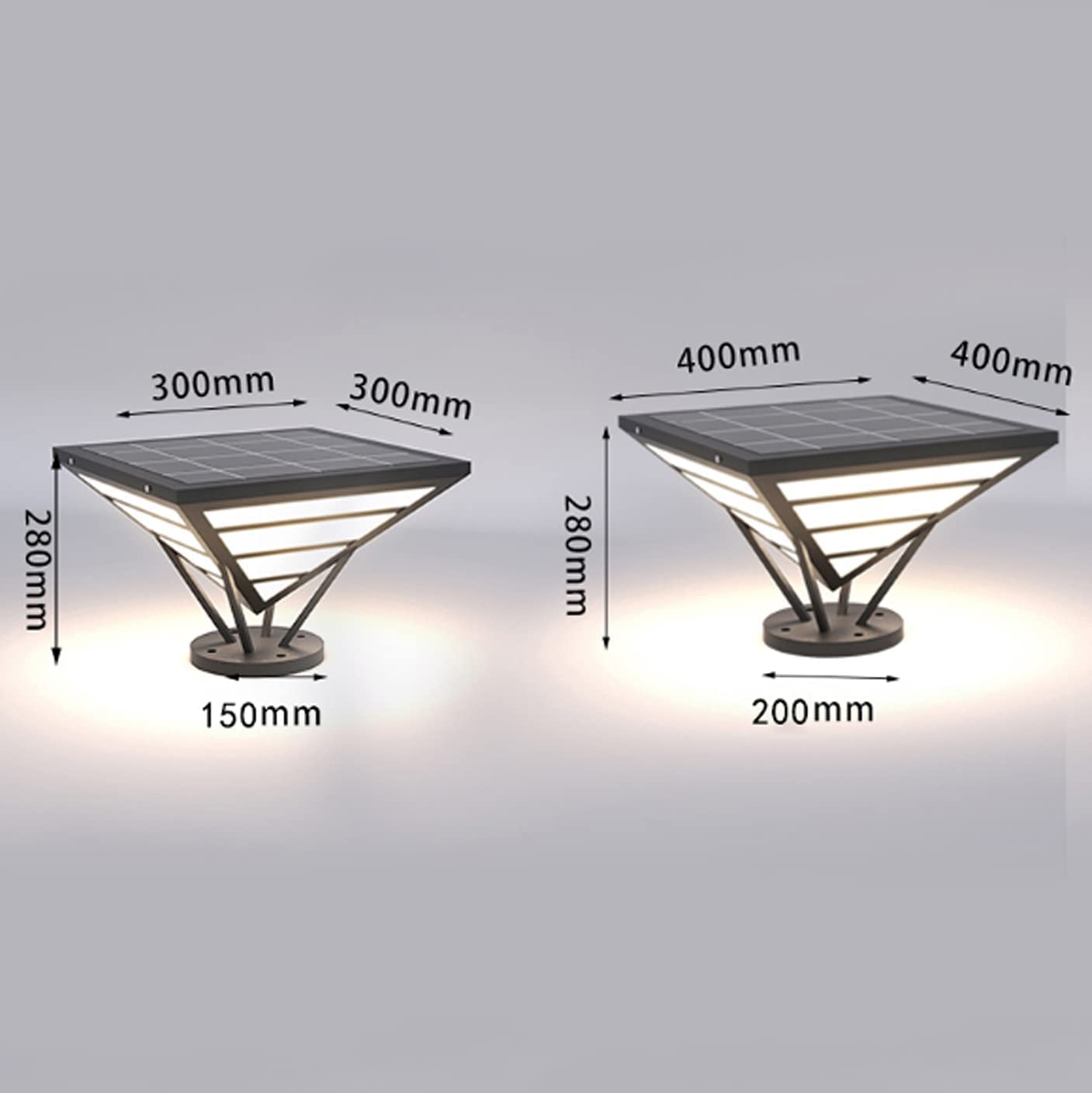 Modern Solar Deck Post Lights - IP65 Waterproof Aluminum LED Fence Lamp for Outdoor Garden, Lawn & Landscape Lighting | Perfect for Patio, Villa Entryway, Street & Column Decor