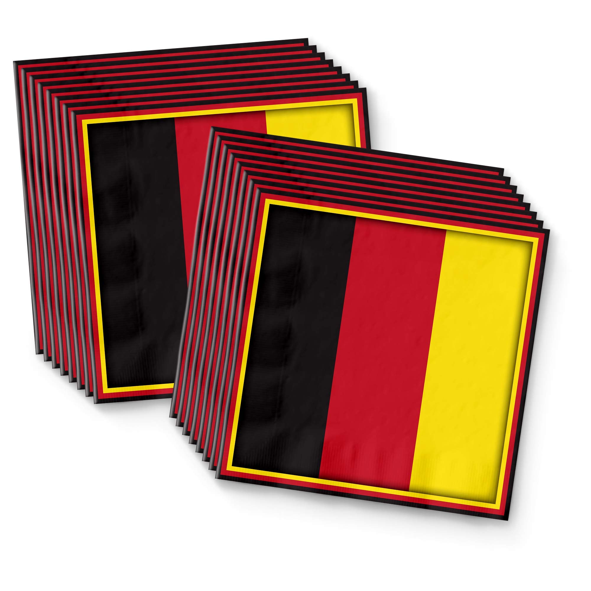 German Flag Themed Birthday Party Supplies Set - 16-Piece Tableware Kit with Plates, Napkins & Cups for Patriotic Celebrations & National Day Events