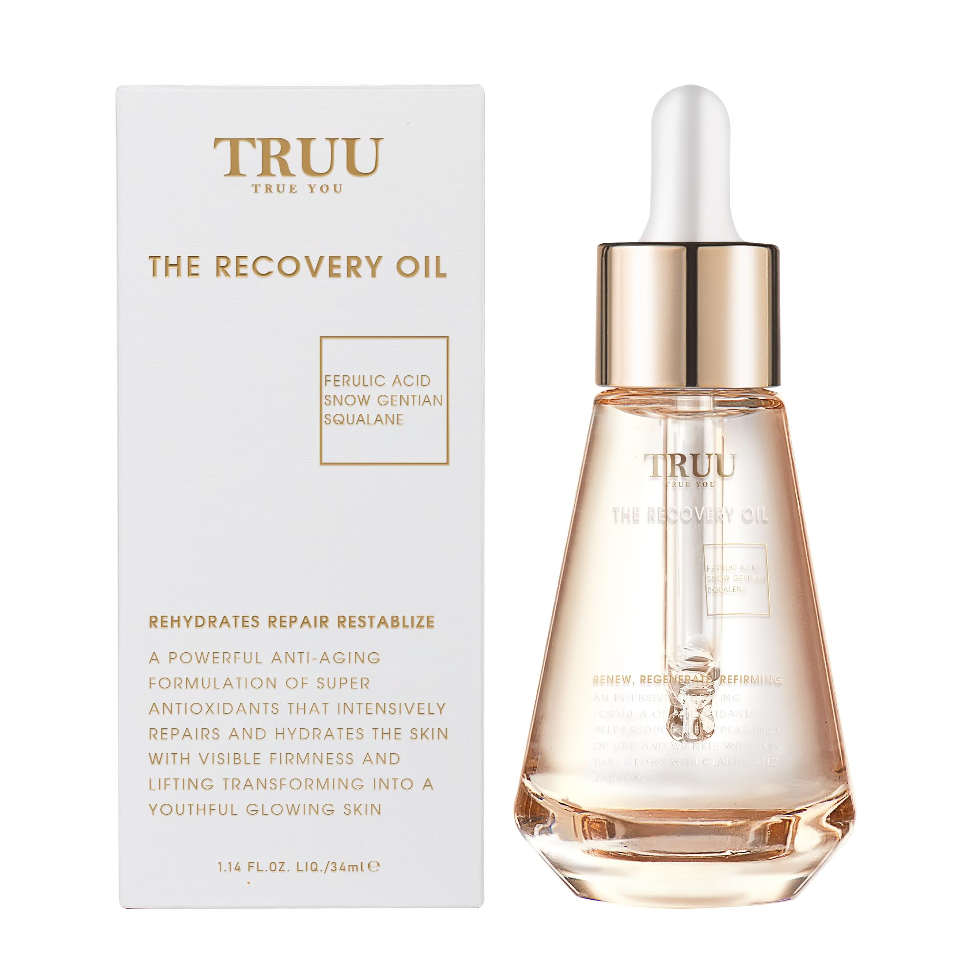 TRUU The Recovery Oil 34ML - Natural Pain Relief & Muscle Recovery Oil for Athletes & Active Lifestyles | Soothes Sore Muscles & Joints | Perfect for Post-Workout, Yoga, & Sports Recovery