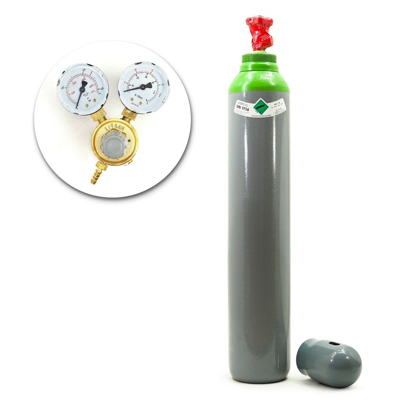 10L Argon (82%) Mixed Gas Bottle for MIG/MAG Welding - High Purity Shielding Gas for Metal Fabrication, Automotive Repair & DIY Projects