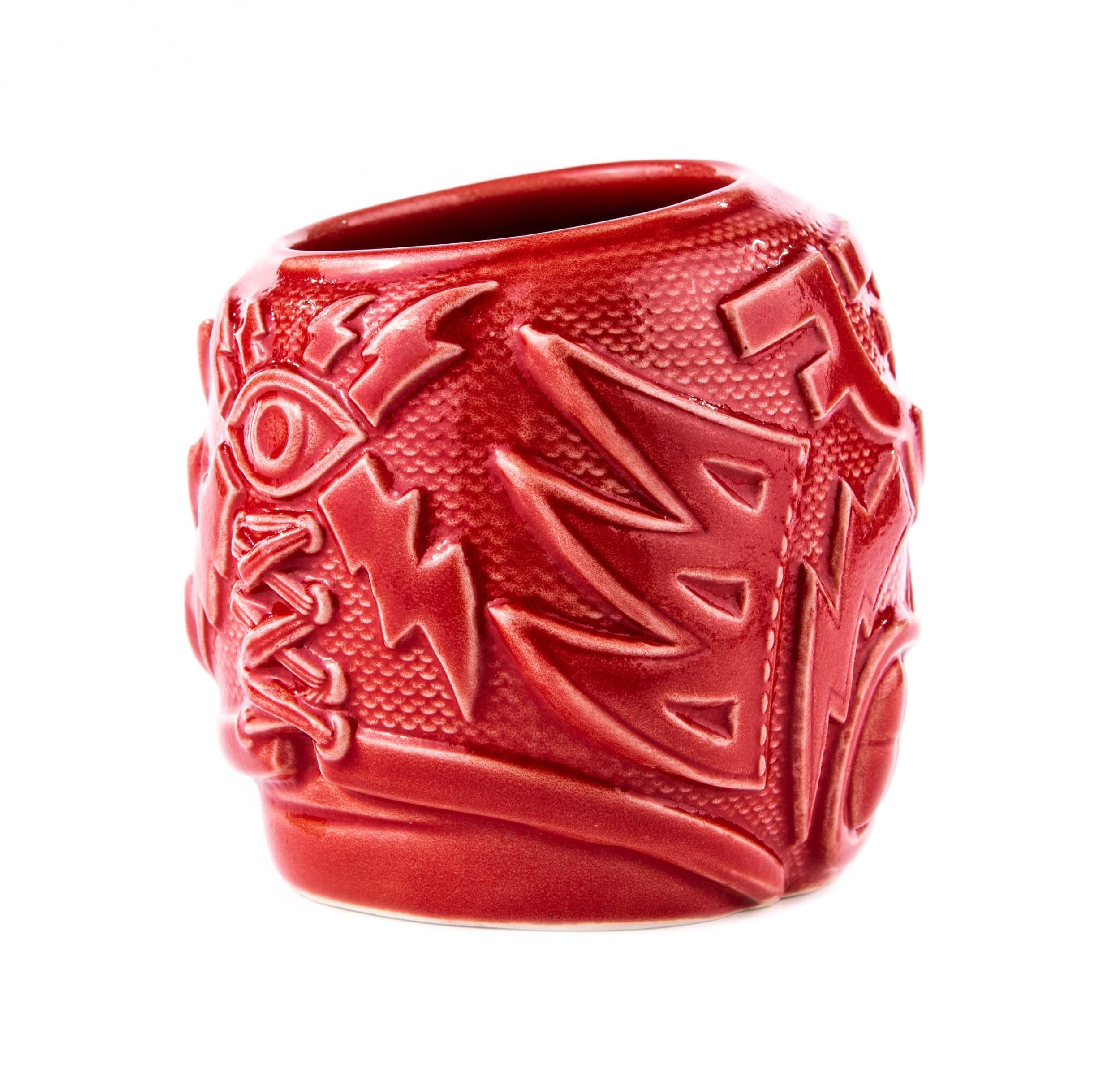 El Ojo Fantastico Tiki Mug - Furia Roja Variant | Handcrafted Ceramic Tiki Cup for Tropical Cocktails | Perfect for Luau Parties, Home Bar Decor & Tiki Drink Enthusiasts