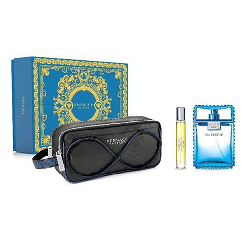 Versace Eau Fraiche Cologne Gift Set for Men - 3 Piece Fragrance Collection with EDT, Shower Gel & After Shave | Perfect for Gifts, Special Occasions & Daily Wear
