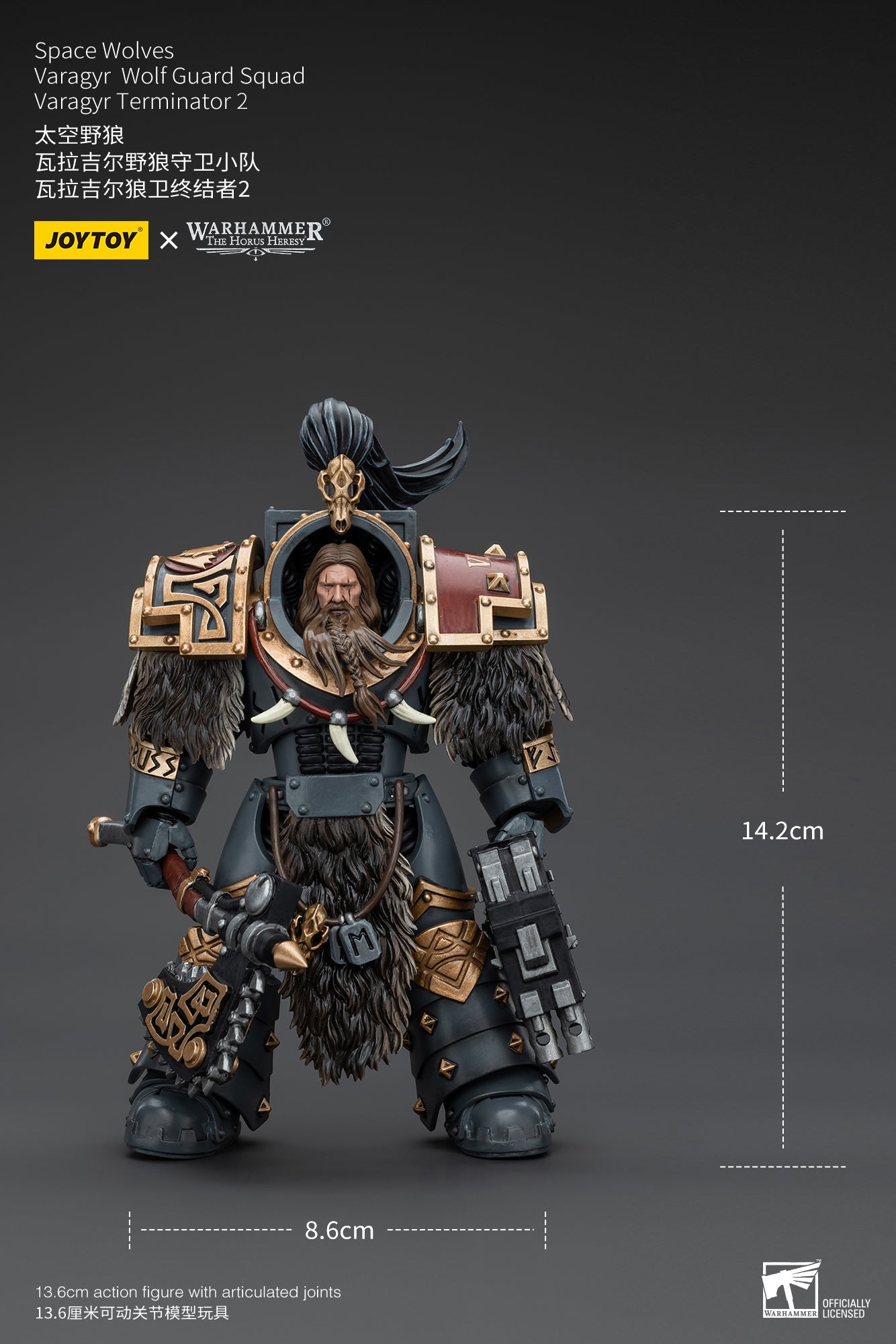 JOYTOY 1/18 Scale Warhammer The Horus Heresy Space Wolves Varagyr Wolf Guard Squad Action Figures - Collectible Miniatures for Tabletop Gaming & Display
