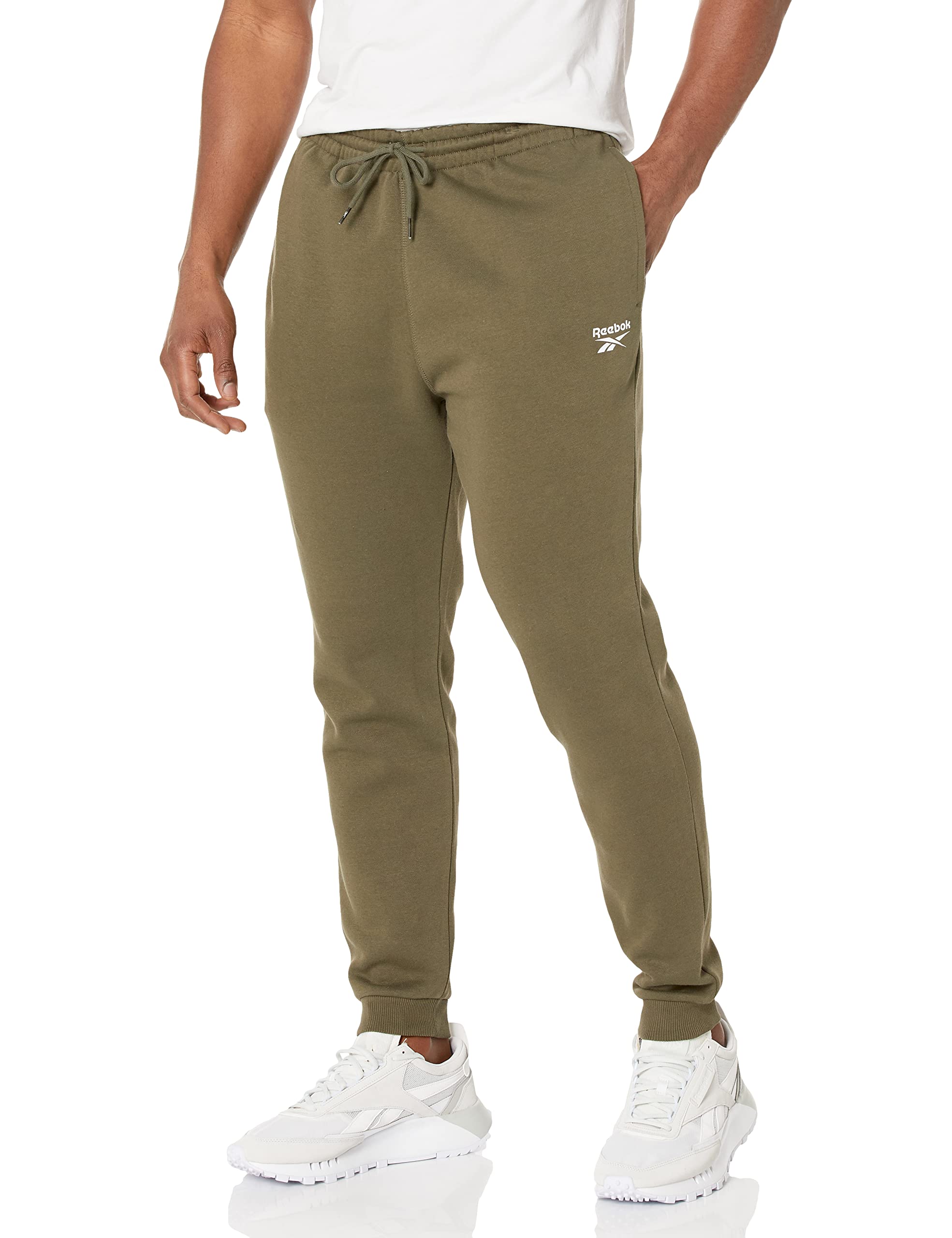 Reebok Men's Small Logo Jogger Pants - Comfortable Athletic Sweatpants for Running, Gym & Casual Wear