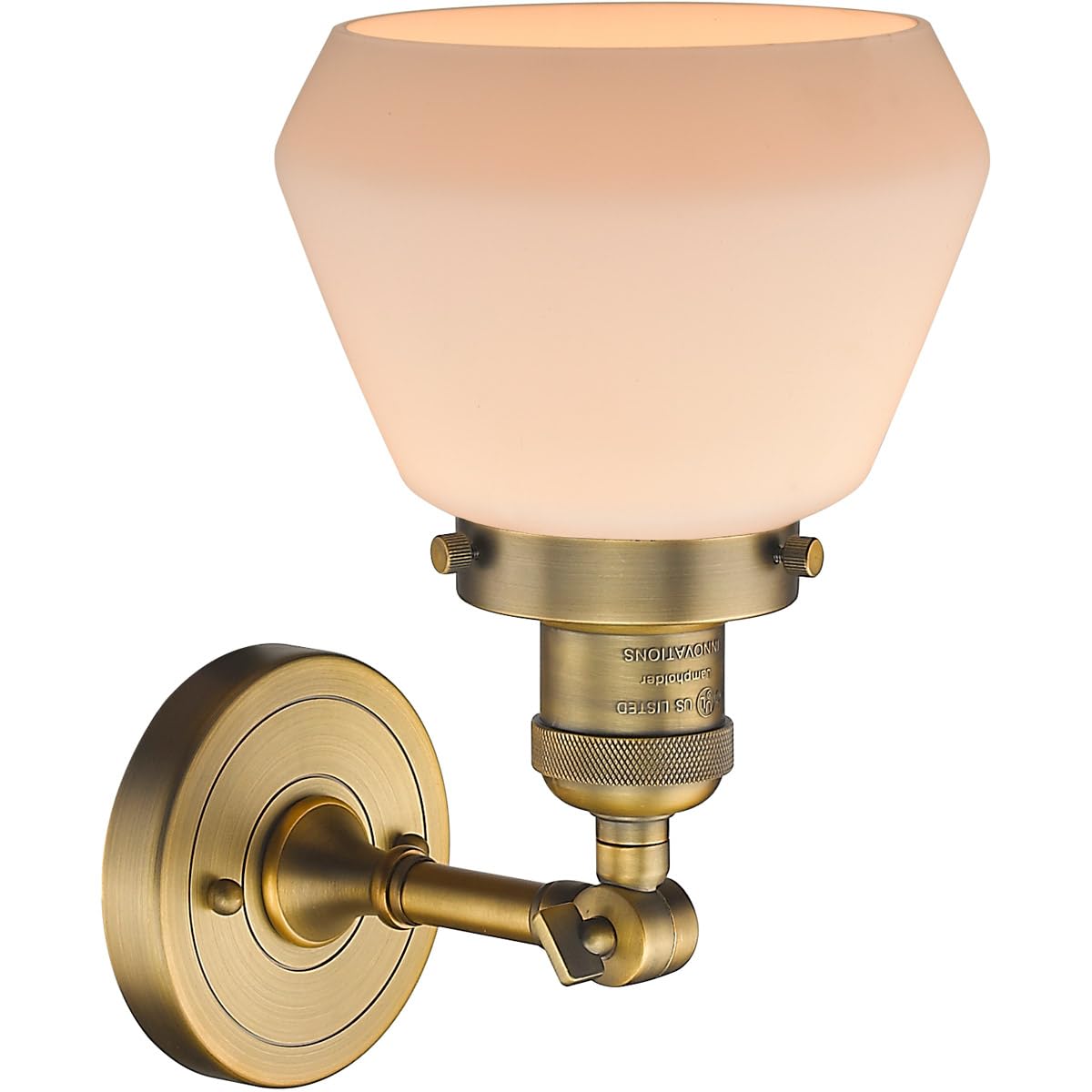 Innovations 201F-BB-G171-LED Semi-Flush Mount Ceiling Light Fixture - Brushed Brass Finish, Energy Efficient LED Lighting for Bedroom, Living Room & Hallway