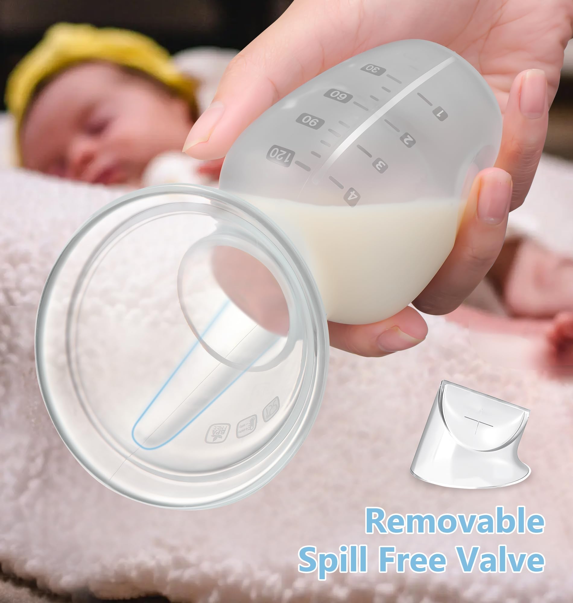 Manual Breast Pump for Breastfeeding Moms - BPA Free, Spill-Proof Valve, 4oz Clear Bottle - Perfect for Travel, Work & On-the-Go Nursing