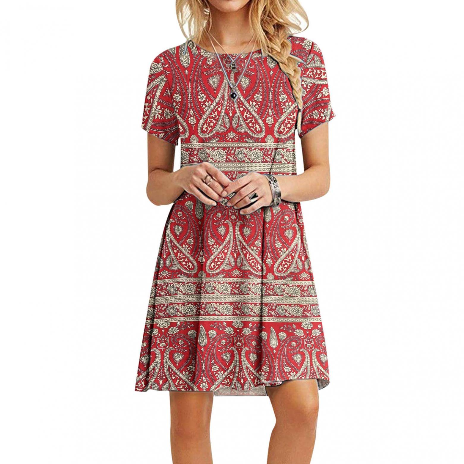 FABIURT Women's Summer Dresses 2023 - Casual Loose Flowy Boho Maxi Dress, Sexy Beach Cover Up & Vacation Outfit | Perfect for Beach Parties, Tropical Vacations, and Summer Date Nights