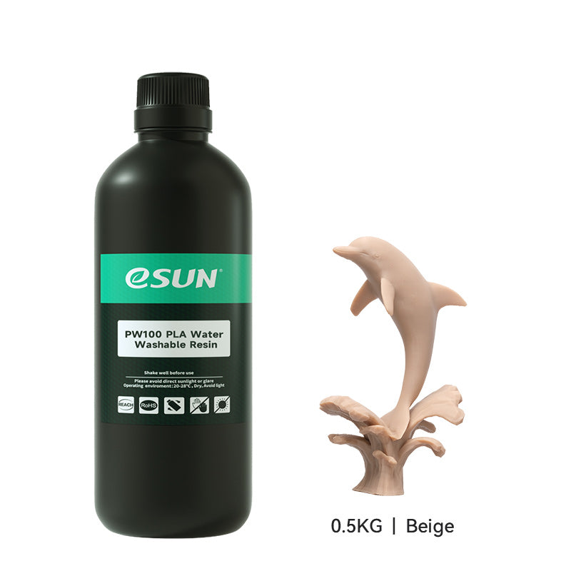 ESUN PW100 PLA Water Washable Resin 0.5kg (1.1lb) - High Precision 3D Printing Resin with Easy Cleaning, Multiple Color Options for Smooth Finish - Ideal for Miniatures, Jewelry & Detailed Prototypes