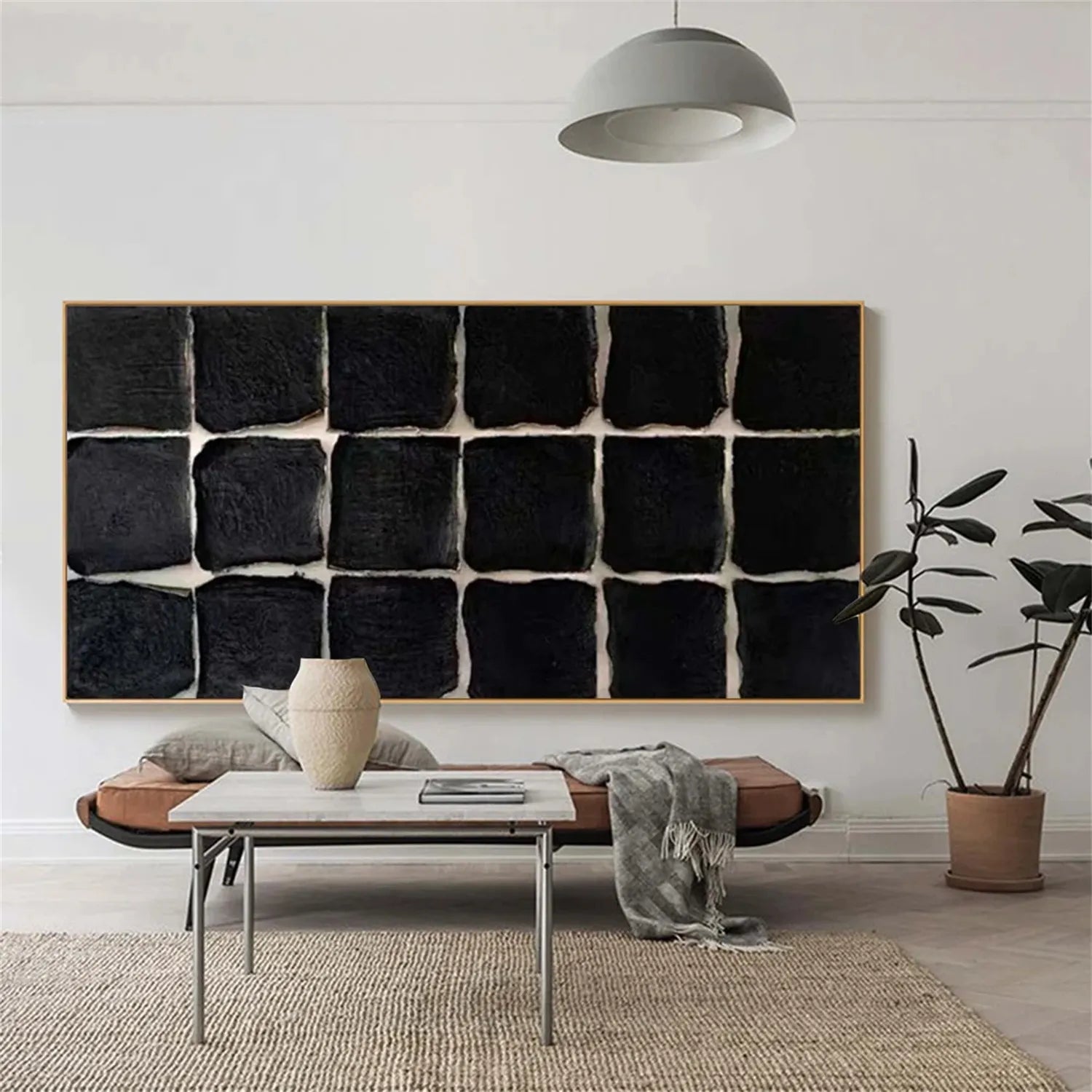 Black Minimalist Textured Painting Canvas - Modern Abstract Wall Art for Home & Office Decor - Perfect for Living Room, Bedroom, or Studio Display #MZ116