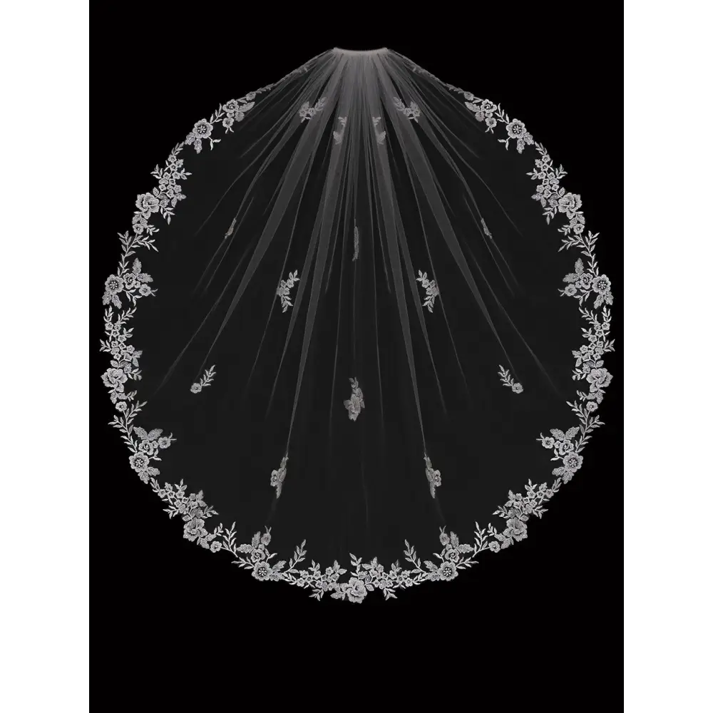 Single Tier Bridal Veil | V2398SF | Elegant Wedding Accessory for Brides & Formal Occasions