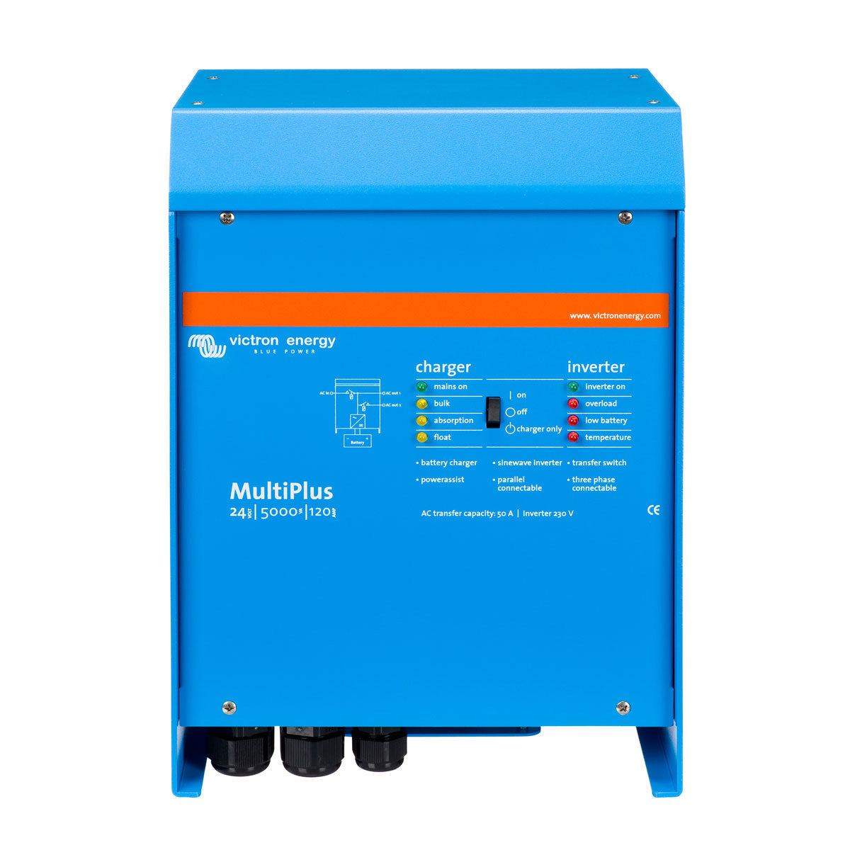 Victron Energy MultiPlus 24V 5000VA 120A 230V Inverter/Charger with VE.Bus - Perfect for Off-Grid Solar Systems, RVs, and Marine Applications