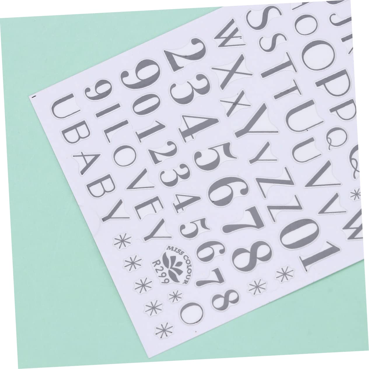 Minkissy Alphabet Stickers for Nails - 8pcs Self-Adhesive Nail Art Letter Stickers Set for Girls & Women | Perfect for DIY Manicures, Nail Decoration & Gift Giving