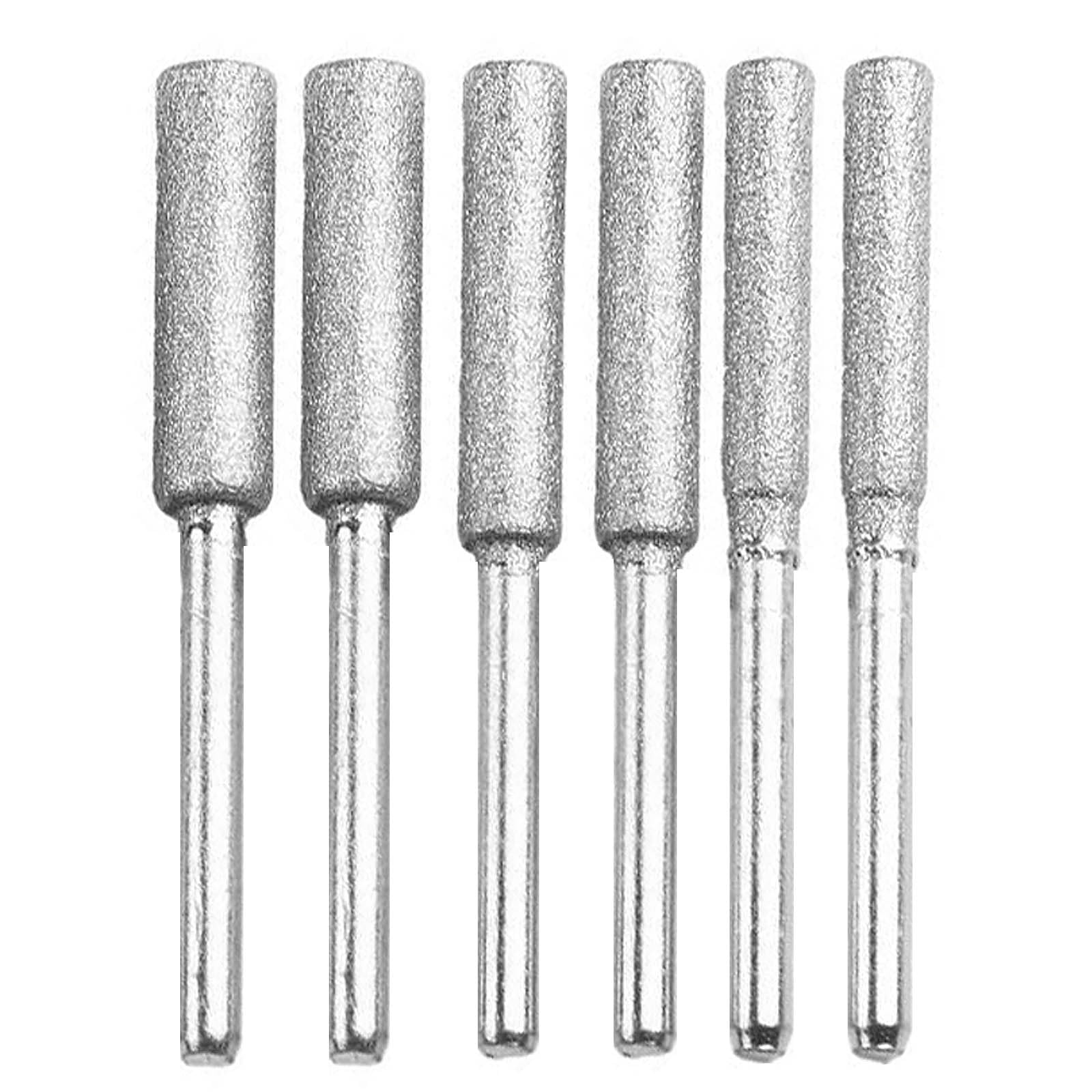 JONMON 6Pcs Diamond Chainsaw Sharpener Set - 3mm Shank Rotary Burr Grinding Stone Files (5/32