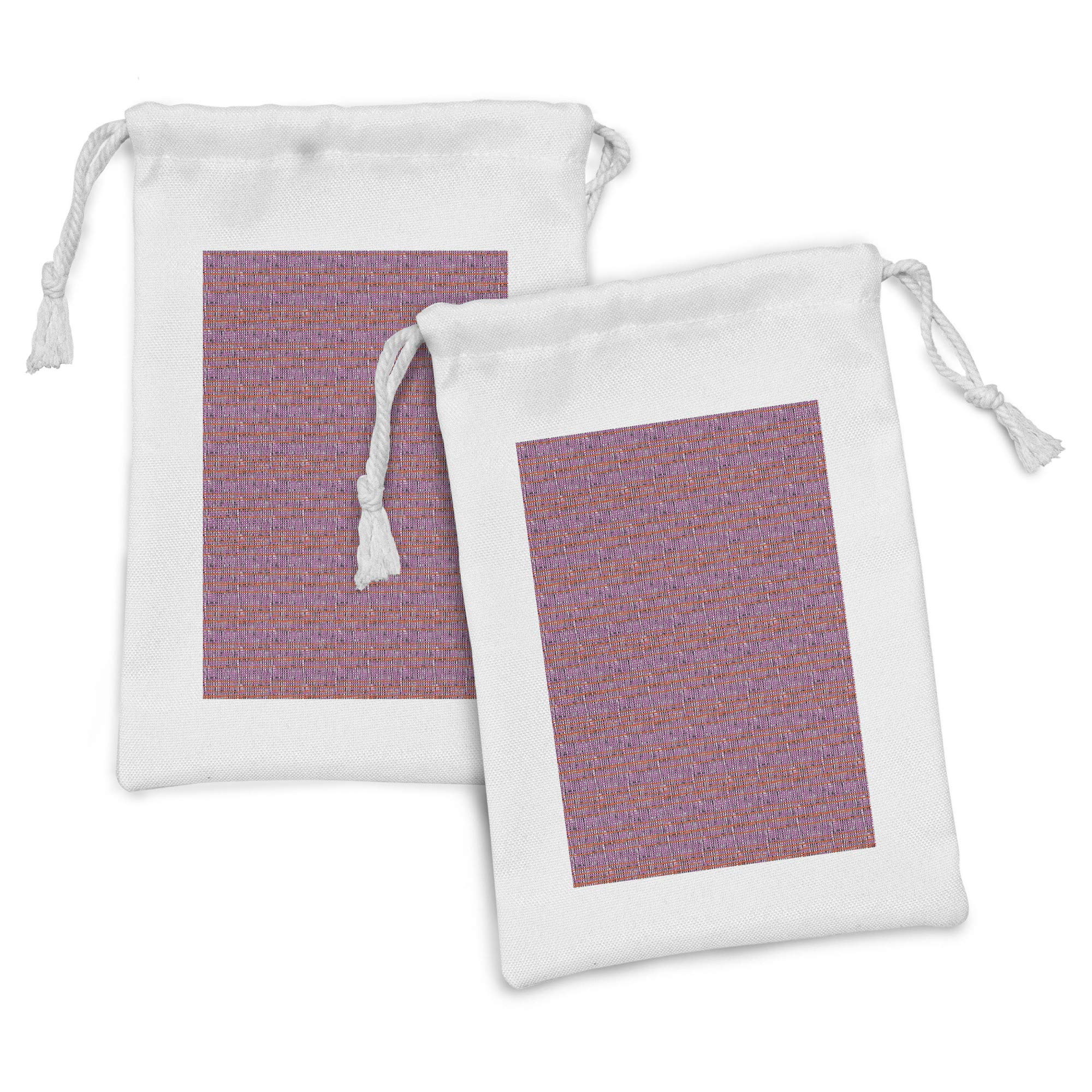 Ambesonne Abstract Fabric Pouch Set of 2 - Watercolor Sketchy Lines Grunge Print Drawstring Bags for Toiletries, Makeup, Jewelry & Travel Accessories (9