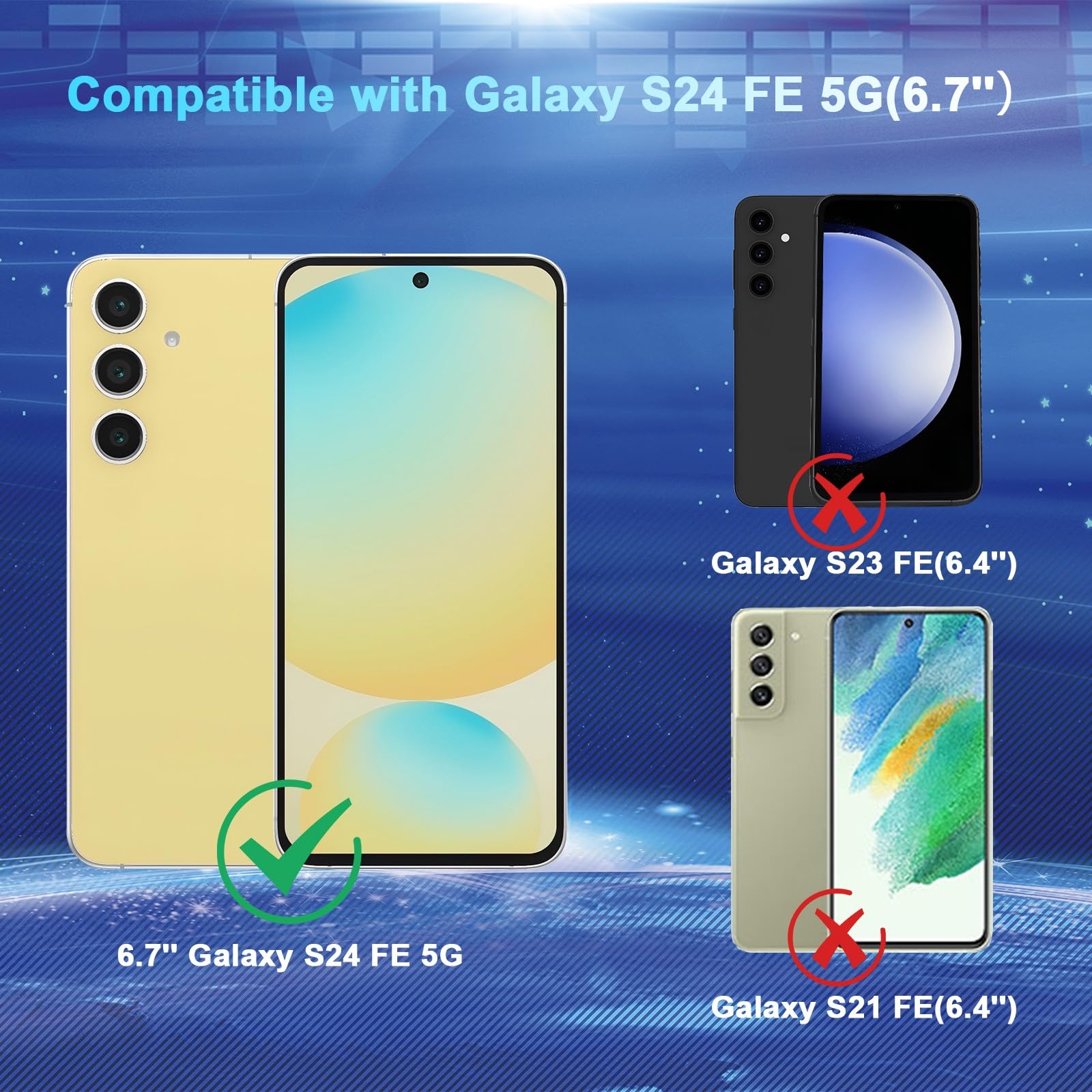 2+2 Pack Privacy Screen Protector for Samsung Galaxy S24 FE 5G - Anti-Spy Tempered Glass Film & Camera Lens Protector, Bubble-Free HD Clarity - Perfect for Work, Travel & Privacy Protection