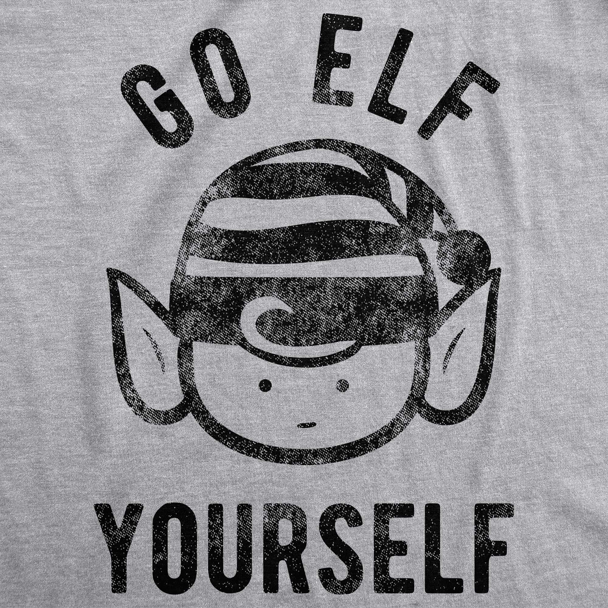 Funny Men's Go Elf Yourself Christmas T-Shirt - Crazy Dog Santa Holiday Tee for Parties & Gifts | Cool Festive Apparel
