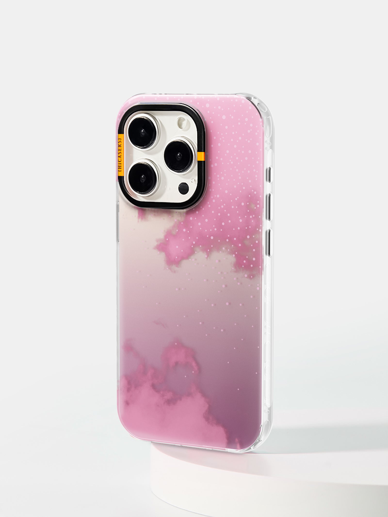 Starry Clouds Mirror Phone Case for iPhone & Samsung - Pink Aesthetic Protective Cover for Girls, Perfect for Selfies & Social Media Posts