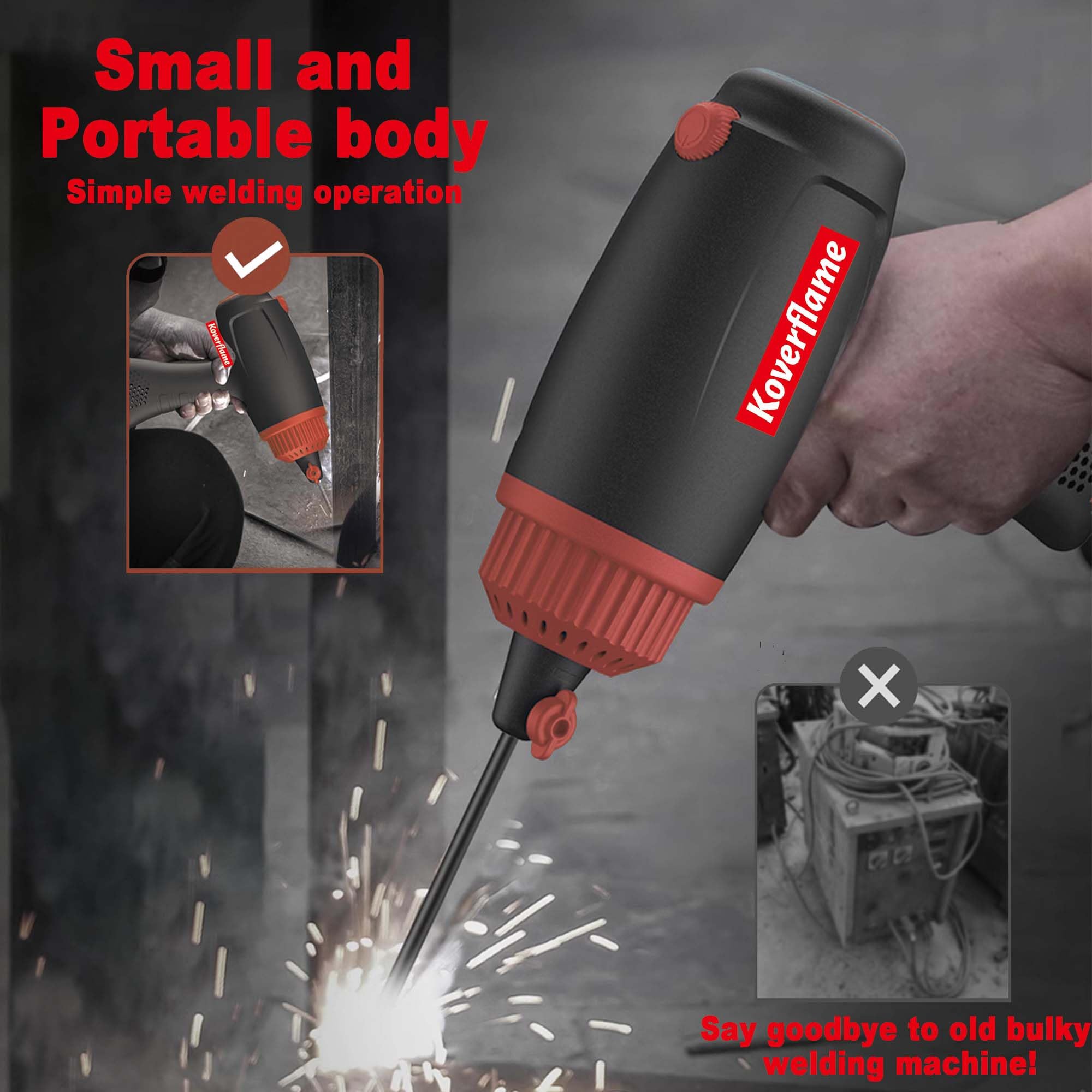 Portable 110V Electric Arc Welding Machine - Handheld Welder with Efficient Cooling & LED Display - DIY, Home & Industrial Use - Perfect for Metal Fabrication, Repairs & Construction Projects