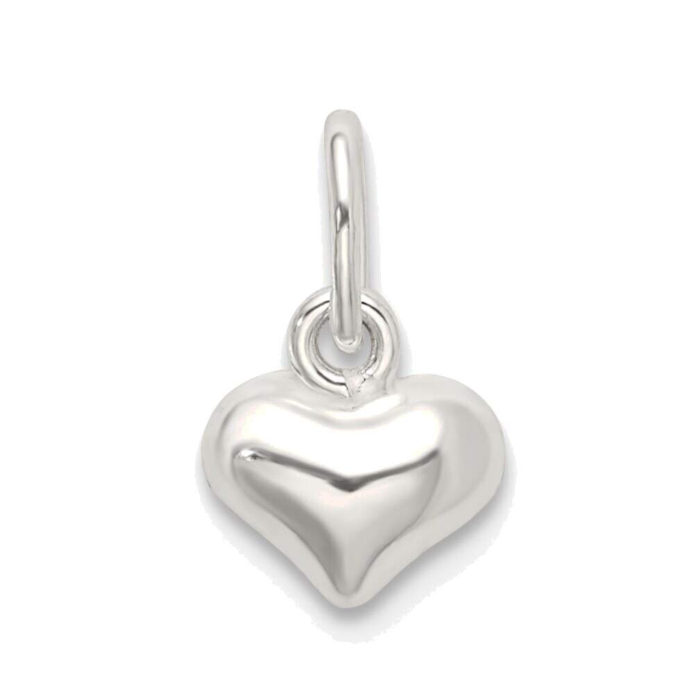 Bonyak Jewelry 925 Sterling Silver Polished Puffed Heart Charm Pendant - Perfect for Necklaces, Bracelets & Gifts for Valentine's Day, Anniversary or Birthday